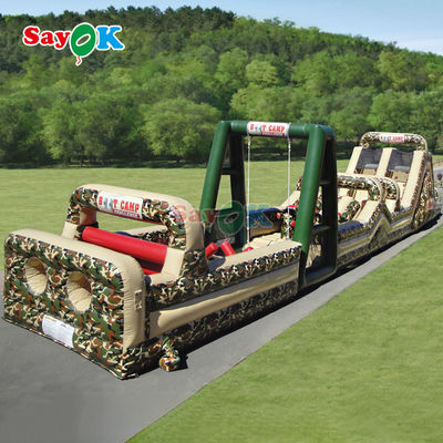 Commerciële opblaasbare hindernisbaan opblaasbare hindernisbaan buiten reusachtige opblaasbare hindernisbaan voor volwassenen