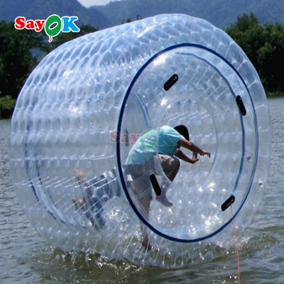 Sayok opblaasbare drijvende rol Aqua Zorbing Ball Transparent PVC Cylinder Mensenwaterbollen voor waterspel