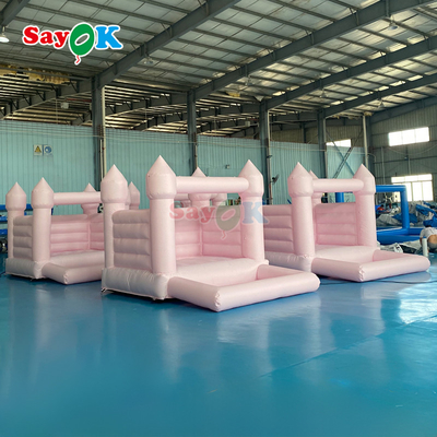 Sayok Op Maat Gemaakte PVC Kleine Opblaasbare Trouwbouncer Roze Opblaasbare Springkasteel voor Buitenfeest