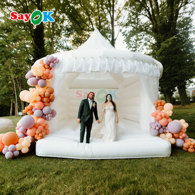 Sayok Witte Opblaasbare Springkasteel Buitenfeest Bruiloft Springkastelen Opblaasbaar