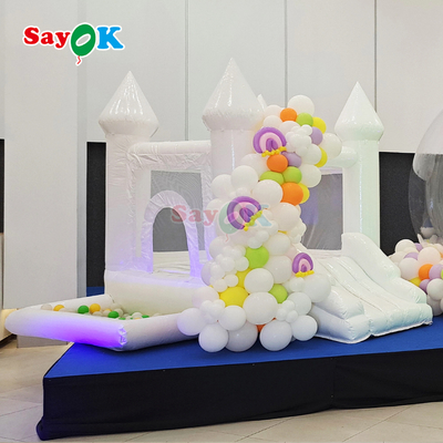 Sayok White Wedding Party Klein springhuis opblaasbaar Boucy kasteel met balput