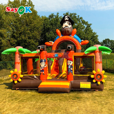 Sayok Pirate Ship Commercial Bounce House Combo opblaasbare uitsmijter met glijbaan