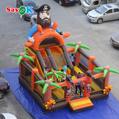 Sayok Pirate Ship Commercial Bounce House Combo opblaasbare uitsmijter met glijbaan