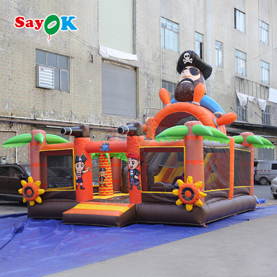 Sayok Pirate Ship Commercial Bounce House Combo opblaasbare uitsmijter met glijbaan