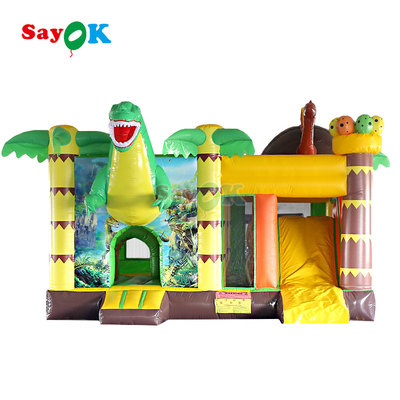 Sayok Commerciële Opblaasbare Dinosaurus Springkasteel Glijbaan voor Buitenevenement