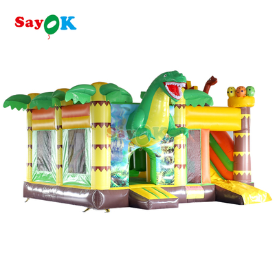 Sayok Commerciële Opblaasbare Dinosaurus Springkasteel Glijbaan voor Buitenevenement