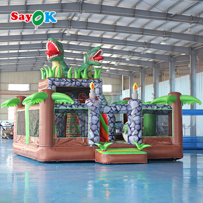 Sayok Commerciële Opblaasbare Dino Springkasteel met Glijbaan Combo voor Buitenevenement