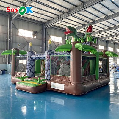 Sayok Commerciële Opblaasbare Dino Springkasteel met Glijbaan Combo voor Buitenevenement