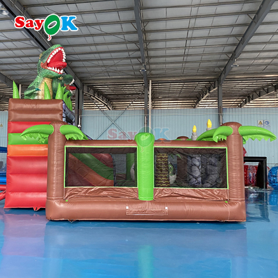 Sayok Commerciële Opblaasbare Dino Springkasteel met Glijbaan Combo voor Buitenevenement