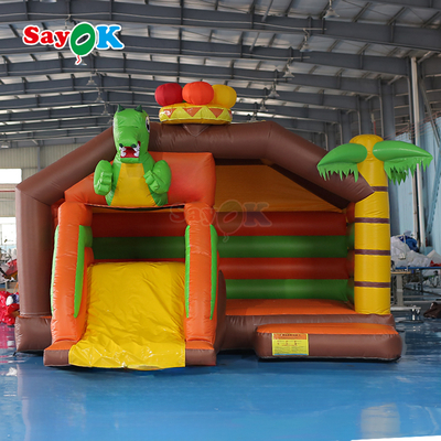 Sayok Kleine Opblaasbare Bouncer Combo Dinosaur Opblaasbare Springkasteel Glijbaan voor Kinderen