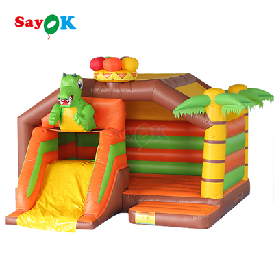 Sayok Kleine Opblaasbare Bouncer Combo Dinosaur Opblaasbare Springkasteel Glijbaan voor Kinderen