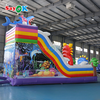 Sayok Seaworld Springkasteel Opblaasbaar Buitenspeelgoed Springkasteel Combo voor Kinderen
