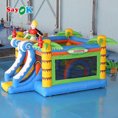 Opblaasbaar op surf thema Bouncer Castle Commercieel Bouncy Castle Opblaasbaar Combo voor kinderen