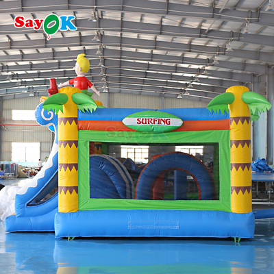 Opblaasbaar op surf thema Bouncer Castle Commercieel Bouncy Castle Opblaasbaar Combo voor kinderen