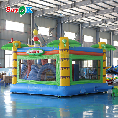 Opblaasbaar op surf thema Bouncer Castle Commercieel Bouncy Castle Opblaasbaar Combo voor kinderen