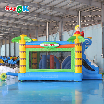 Opblaasbaar op surf thema Bouncer Castle Commercieel Bouncy Castle Opblaasbaar Combo voor kinderen