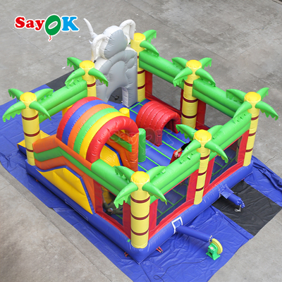 Sayok Olifant Jungle Thema Opblaasbare Springkussen Combo Opgeblazen Springkasteel voor Kinderen