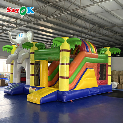Sayok Olifant Jungle Thema Opblaasbare Springkussen Combo Opgeblazen Springkasteel voor Kinderen