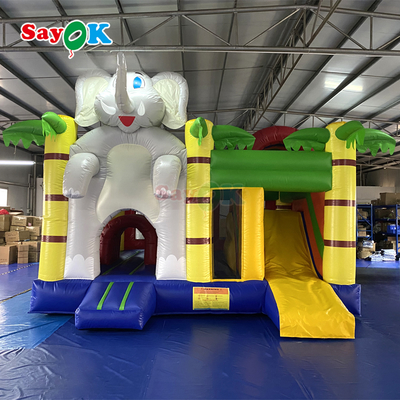 Sayok Olifant Jungle Thema Opblaasbare Springkussen Combo Opgeblazen Springkasteel voor Kinderen
