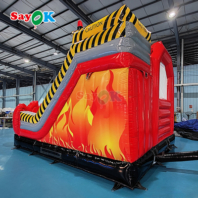 Gepersonaliseerde opblaasbare kasteel brandweerkazerne opblaasbare brandweerkazerne met glijbaan