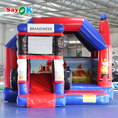 Sayok Brandweer Thema Opblaasbare Glijbaan Springkasteel Combo Brandweerwagen Opblaasbaar Springkasteel voor Kinderen