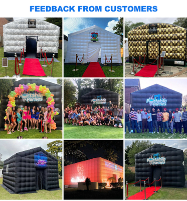 Sayok 26ft Draagbare Opblaasbare Nachtclub Outdoor Party Opblaasbare Disco Tent Zwarte Nachtclub met Lichten