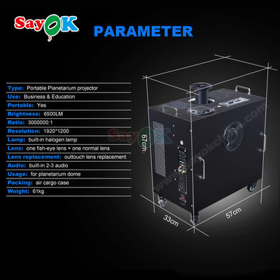 Sayok 6500LM Draagbaar opblaasbaar planetarium met 1 jaar garantie en 4 wielen voor HD Fulldome projectie
