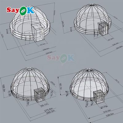 100% Blackout opblaasbare Planetarium Dome met AC 110-240V Power en groter dan 12ft afmetingen
