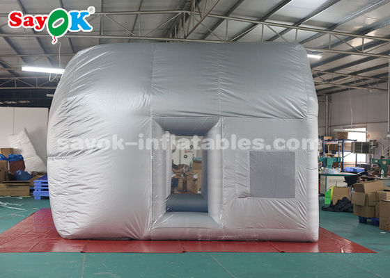 Custom opblaasbare tent zilver opblaasbare verfbooth met filter systeem / opblaasbare bubbel tent