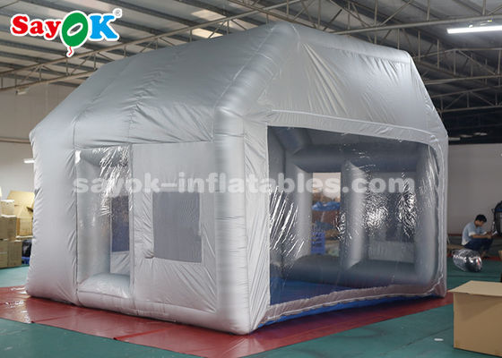 Custom opblaasbare tent zilver opblaasbare verfbooth met filter systeem / opblaasbare bubbel tent