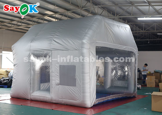 Custom opblaasbare tent zilver opblaasbare verfbooth met filter systeem / opblaasbare bubbel tent
