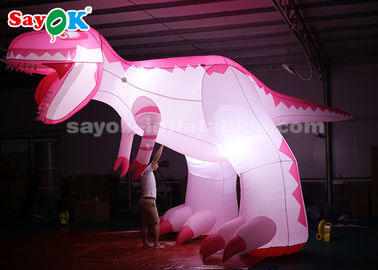 Opblaasbare karakters 4m Roze opblaasbare dinosaurus voor feestelijke decoratie Vochtbestendige hoge luchtdichtheid