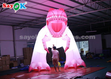 Opblaasbare karakters 4m Roze opblaasbare dinosaurus voor feestelijke decoratie Vochtbestendige hoge luchtdichtheid