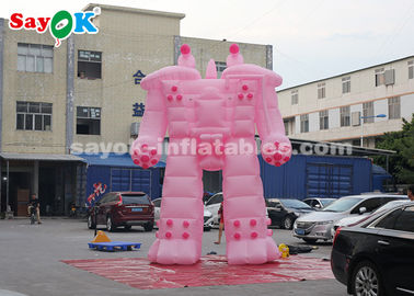Grote opblaasbare robot Roze 5m opblaasbare robot Cartoon personages voor verhuur