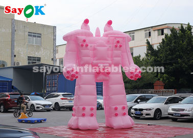 Grote opblaasbare robot Roze 5m opblaasbare robot Cartoon personages voor verhuur