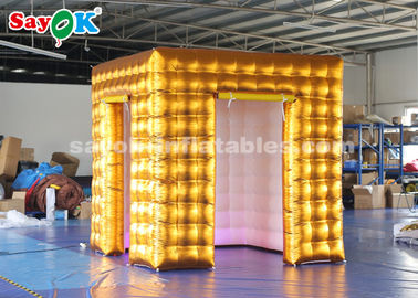 De gebeurteniscabine toont 2.5M Golden Inflatable van de LEIDENE de Cabine Luchtfoto met Gekleurde Lichtensgs ROHS