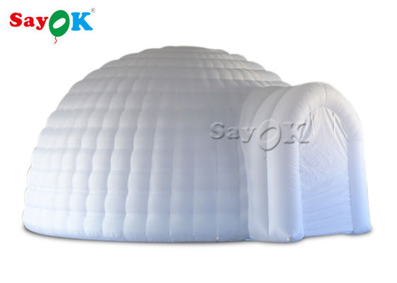 Opblaasbare buitentent 5m witte opblaasbare igloo koepel tent met led licht voor bruiloft evenement