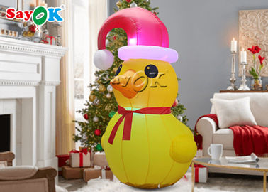 Advertenties opblaasbare kerst gele eend met Red Hat SGS opblaasbare cartoonfiguren