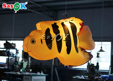 Pretparken Gele Tropische Vissen 2m Opblaasbare Verlichtingsdecoratie