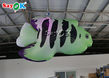 Feestelijke Commerciële 2m Opblaasbare Decoratie Tropische Vissen met leiden