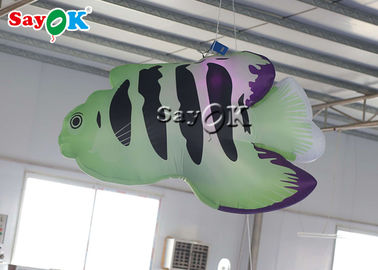 Feestelijke Commerciële 2m Opblaasbare Decoratie Tropische Vissen met leiden