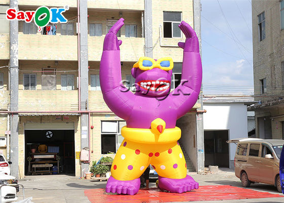Blow Up Cartoon Characters 6m Reuzen Roze Opblaasbare Gorilla Dierenmodel Voor Outdoor Reclame