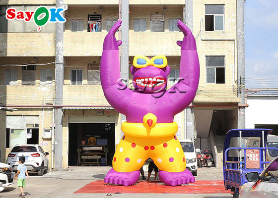 Blow Up Cartoon Characters 6m Reuzen Roze Opblaasbare Gorilla Dierenmodel Voor Outdoor Reclame