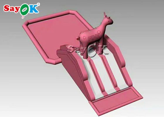 Blow up slip n slide voor kinderen Custom Pink Recycleable 0.55mm opblaasbare zwembad water glijbaan