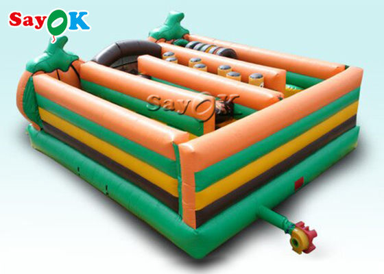 Commercieel Pompoenthema Halloween Opblaasbaar Maze Obstacle Course Inflatable Games voor Jonge geitjes