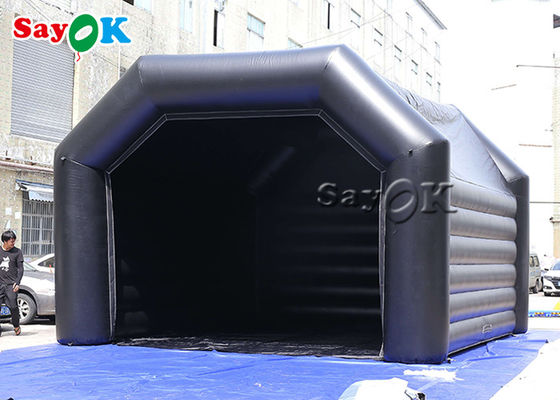 Ga buiten opblaasbare tent op maat zwart 0,4 mm PVC opblaasbare koepel tent voor evenementen