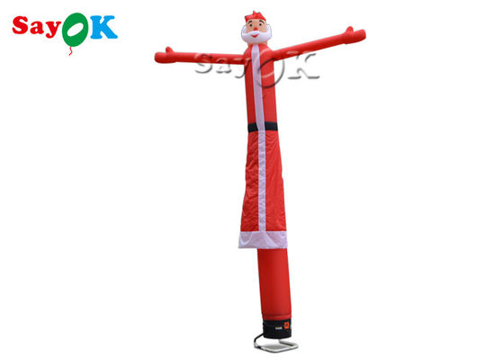 Opblaasbare Wacky Golvende Buismens Één Beenrood 5m Opblaasbare Kerstmis Santa Air Dancer