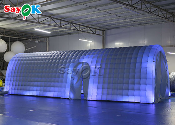 Opblaasbare tent op maat Oxford-doek Wit feest opblaasbare tunneltent met led