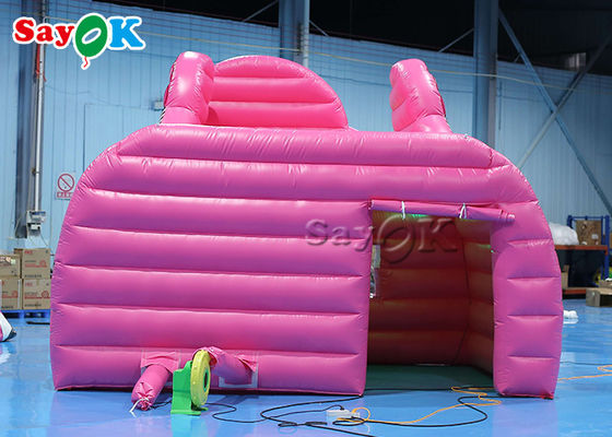 Opblaasbare gazontent 4.5x3x3.8m Roze autovorm opblaasbare luchttent snoep voedsel floss stand voor buiten