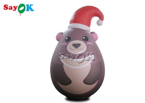 Kerstmishoed van douane Draagbare Pvc Verzegelde Gray Inflatable Teddy Bear With Reclame